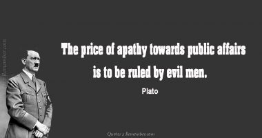 The price of apathy…