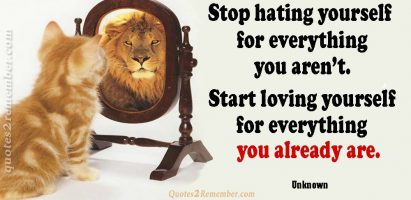 Stop hating yourself for…